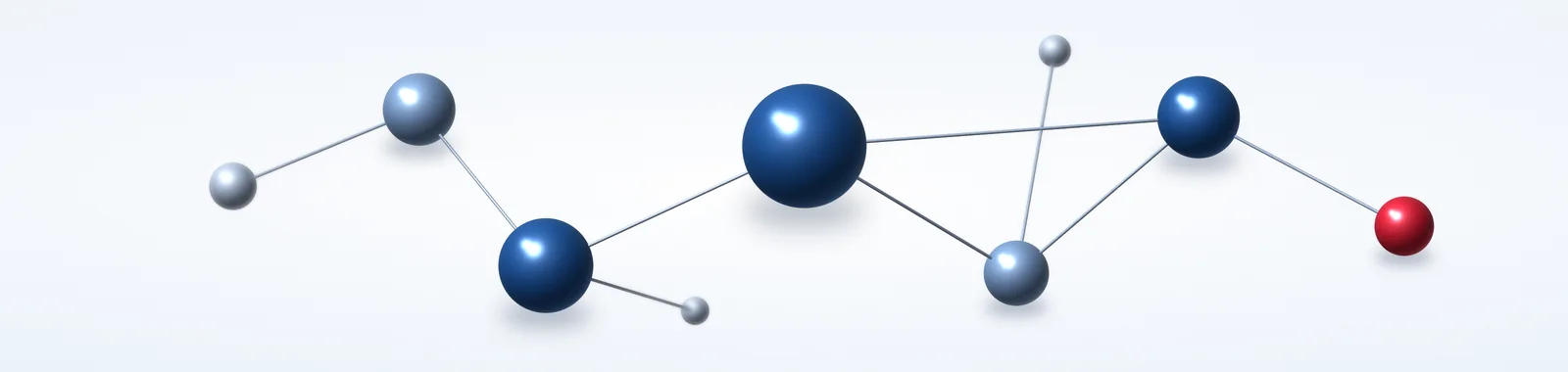 A small network of glass spheres joined by fine rods.